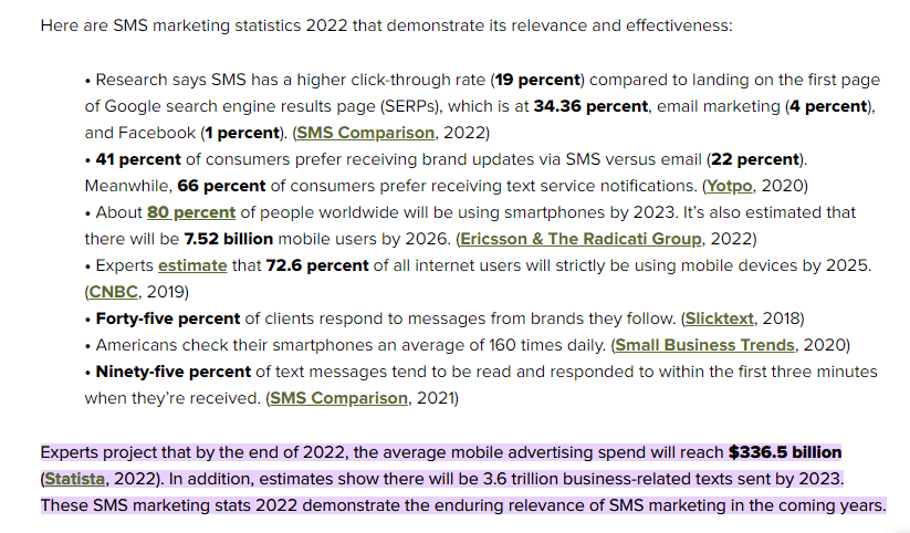Text ALN Review: 3 Ways You Earn BIG with SMS Marketing 2 SMS marketing stats 2022